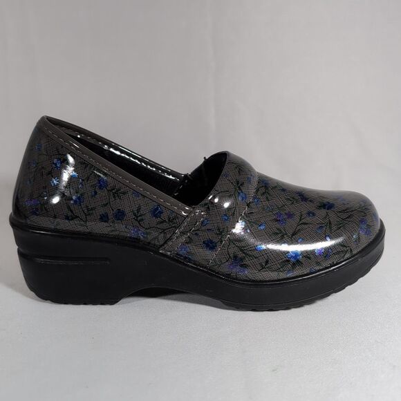Easy Works Laurie Gray Floral Slip-On Clogs Women's 6.5 Slip Resistant Comfort - Picture 5 of 9